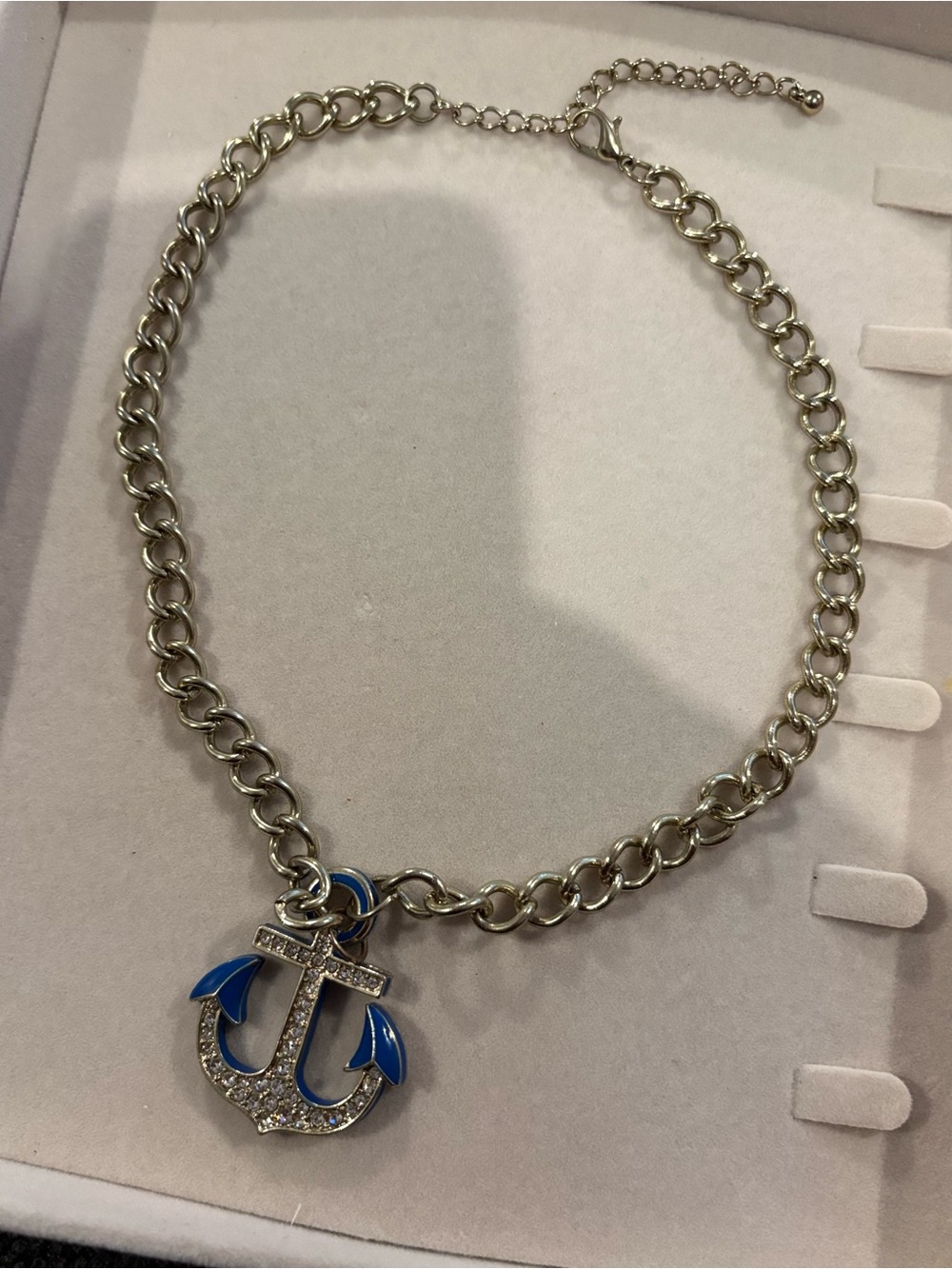Blue Anchor Charm Necklace - Women Jewelry